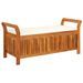 Banc de rangement de jardin avec coussin 126 cm Bois d'acacia - Photo n°1