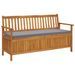 Banc de rangement de jardin avec coussin 148 cm Bois d'acacia - Photo n°1