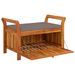 Banc de rangement de jardin avec coussin 91 cm Bois d'acacia - Photo n°4