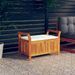 Banc de rangement de jardin avec coussin 91 cm Bois d'acacia - Photo n°2