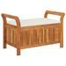 Banc de rangement de jardin avec coussin 91 cm Bois d'acacia - Photo n°1