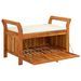 Banc de rangement de jardin avec coussin 91 cm Bois d'acacia - Photo n°4