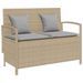 Banc de rangement de jardin avec coussin beige résine tressée - Photo n°1