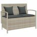 Banc de rangement de jardin avec coussin gris clair polyrotin - Photo n°1