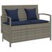 Banc de rangement de jardin avec coussin gris résine tressée - Photo n°1