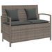 Banc de rangement de jardin avec coussin gris résine tressée - Photo n°1
