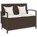 Banc de rangement de jardin avec coussin marron polyrotin - Photo n°1