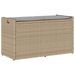 Banc de rangement extérieur coussin beige 100 cm résine tressée - Photo n°1