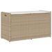 Banc de rangement extérieur coussin beige 100 cm résine tressée - Photo n°1