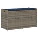 Banc de rangement extérieur coussin gris 100 cm résine tressée - Photo n°1