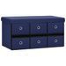 Banc de rangement pliable Bleu 76x38x38 cm Faux lin 2 - Photo n°1