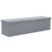 Banc de rangement pliable Faux lin 150 x 38 x 38 cm Gris clair - Photo n°1