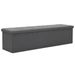 Banc de rangement pliable Faux lin 150 x 38 x 38 cm Gris foncé - Photo n°1