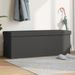 Banc de rangement pliable gris foncé faux lin - Photo n°2