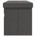 Banc de rangement pliable gris foncé faux lin - Photo n°6