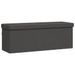 Banc de rangement pliable gris foncé faux lin - Photo n°7