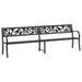 Banc double de jardin 246 cm Noir Acier - Photo n°2