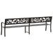 Banc double de jardin 246 cm Noir Acier - Photo n°5