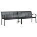 Banc double de jardin noir 231 cm acier et WPC - Photo n°1