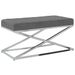 Banc Gris foncé Velours et acier inoxydable - Photo n°1
