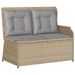 Banc inclinable de jardin avec coussins beige résine tressée - Photo n°2