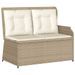 Banc inclinable de jardin avec coussins beige résine tressée - Photo n°2