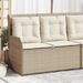 Banc inclinable de jardin avec coussins beige résine tressée - Photo n°1