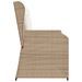 Banc inclinable de jardin avec coussins beige résine tressée - Photo n°5