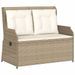 Banc inclinable de jardin avec coussins beige résine tressée - Photo n°2