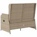 Banc inclinable de jardin avec coussins beige résine tressée - Photo n°6