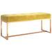 Banc Jaune moutarde 110x36x45 cm Velours - Photo n°1