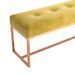 Banc Jaune moutarde 110x36x45 cm Velours - Photo n°5