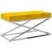Banc Jaune moutarde Velours et acier inoxydable - Photo n°1