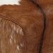 Banc marron et blanc 110x30x45 cm cuir de chèvre véritable - Photo n°4