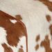 Banc marron et blanc 160x28x50 cm cuir de chèvre véritable - Photo n°4