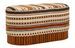 Banc ovale multicolore en tissu à motifs ethniques Madi - Photo n°1