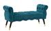 Banc Paris bleu canard velours doré design glamour - Photo n°1