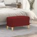 Banc Rouge bordeaux 70x35x41 cm Tissu - Photo n°1