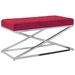Banc Rouge bordeaux Velours et acier inoxydable - Photo n°1