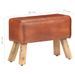 Banc saut de cheval 58cm Marron Cuir véritable et bois manguier - Photo n°6