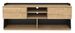 Banc TV 2 portes 2 étagères 2 niches bois noir et naturel Palika 160 cm - Photo n°1