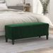 Banc Vert foncé 100x35x41 cm Velours - Photo n°1