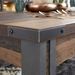 Table basse vintage vieux bois usé et métal gris avec rivets 140 cm - Photo n°3
