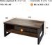 Table basse vintage vieux bois usé et métal gris avec rivets 140 cm - Photo n°4