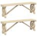 Bancs de jardin 2 pcs bois de sapin massif - Photo n°1