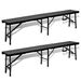 Bancs de jardin pliables 2 pcs 180 cm PEHD Noir - Photo n°1