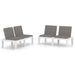 Bancs de salon de jardin avec coussins 2 pcs Plastique Blanc - Photo n°3