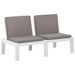 Bancs de salon de jardin avec coussins 2 pcs Plastique Blanc - Photo n°4