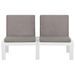 Bancs de salon de jardin avec coussins 2 pcs Plastique Blanc - Photo n°5