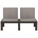 Bancs de salon de jardin avec coussins 2 pcs Plastique Gris - Photo n°5